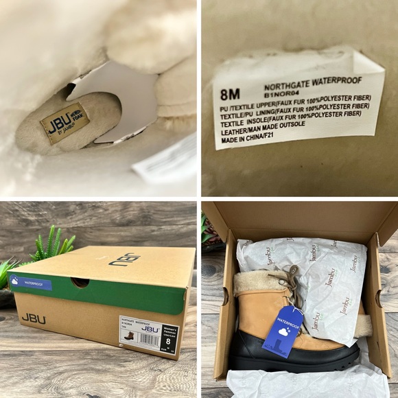 NIB JBU by Jambu Northgate Faux Fur Trim Waterproof Ankle Boots 8M Tan - Picture 13 of 13